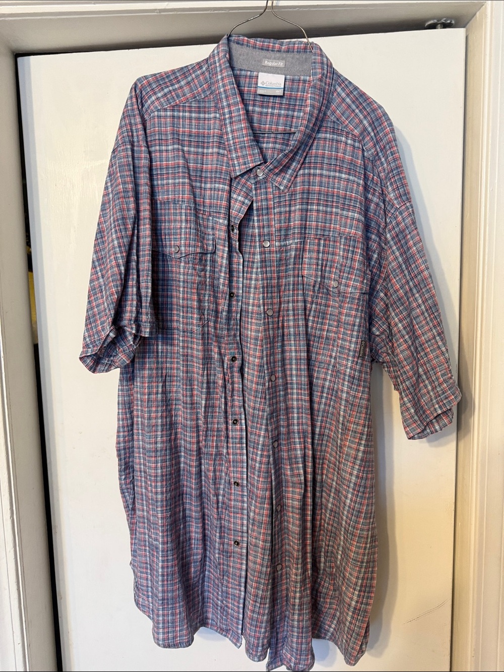 Columbia Sportswear Omni Shade Plaid Short-Sleeve Button Down Men’s Shirt